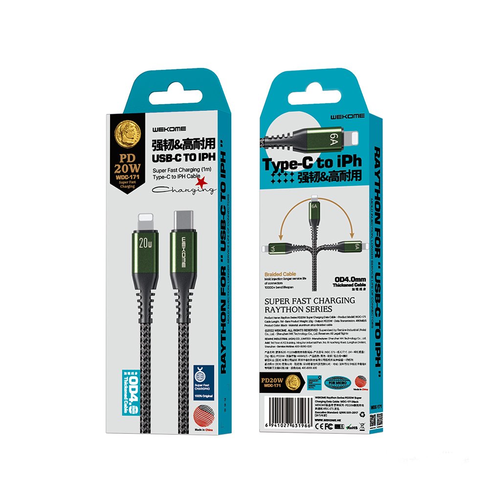 WEKOME Raython WDC-171 – USB-C σε Lightning Καλώδιο 1 m
