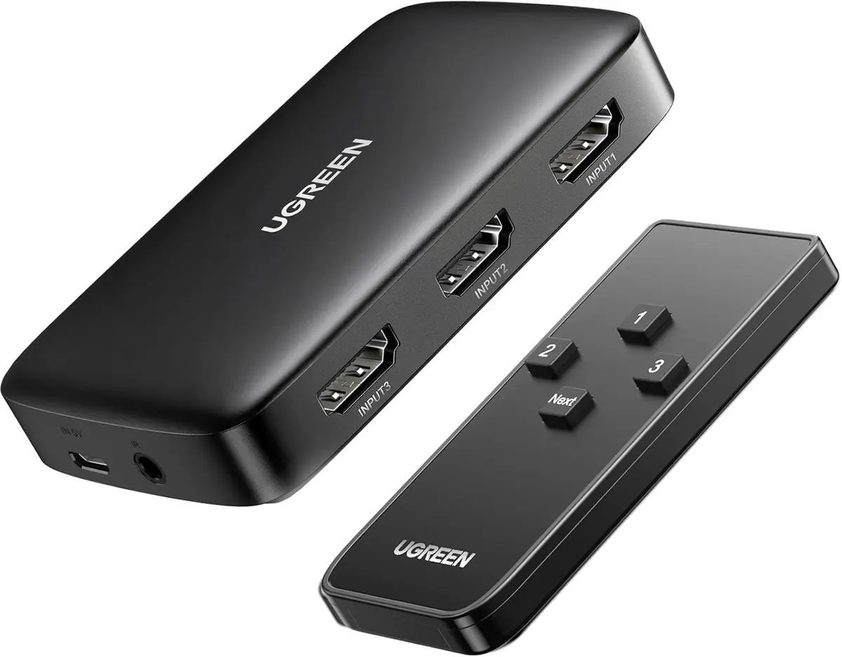 UGREEN HDMI Switch 3 In 1 Out 4K 60Hz με Τηλεχειριστήριο & USB-C (55857 / AW504)