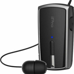 iPro RH120 Retractable Bluetooth Headset με Clip & 200h Standby – Black